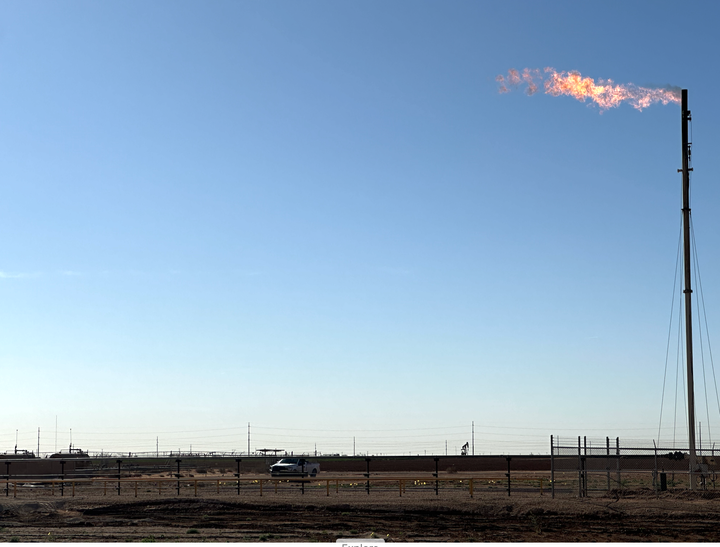 Flaring methane in the Permian oil fields of Texas