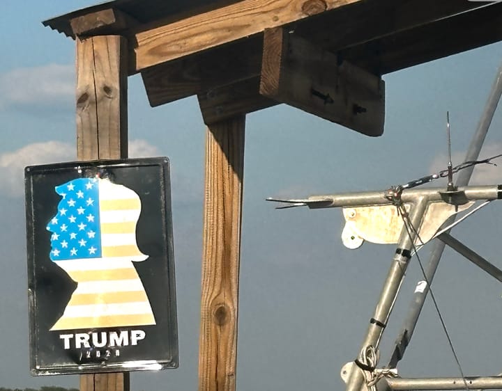 Photo of faded Trump 2020 sign 